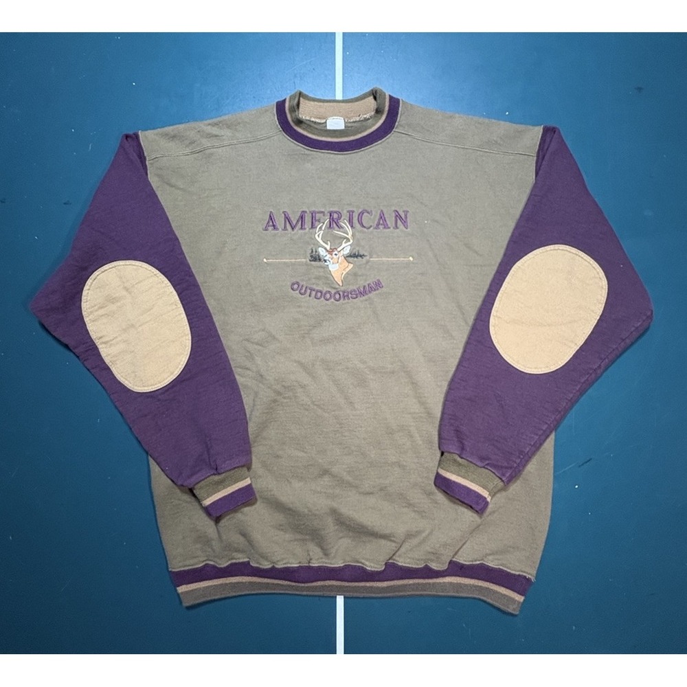 Vintage American Outdoorsman Deer Crewneck Sweatshirt Hunting Size XL‎ Made USA